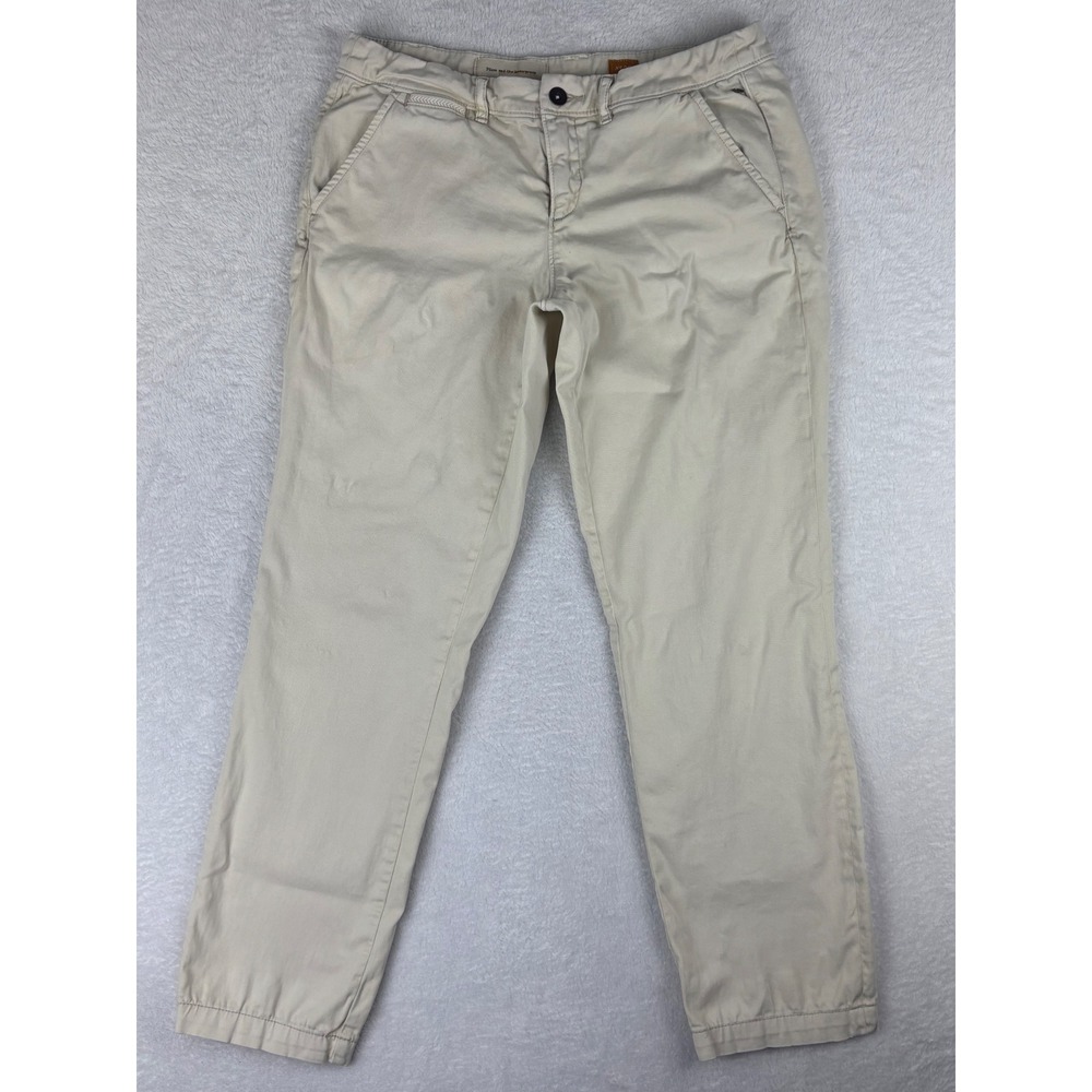 Pilcro and the Letterpress Chinos Khaki Beige Cotton Blend Pants Sz 29 (31 Meas)